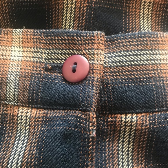 Navy & Brown New Concepts Plaid School-Girl style skirt. Fully lined size 12P - Picture 6 of 8